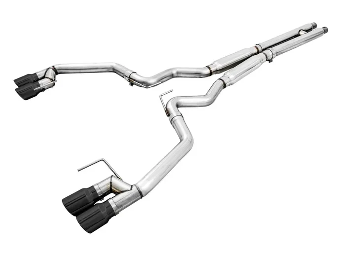AWE Track Edition Cat-back Exhaust Quad Diamond Black Tips (2018-2023 Mustang GT) – 3020-43072