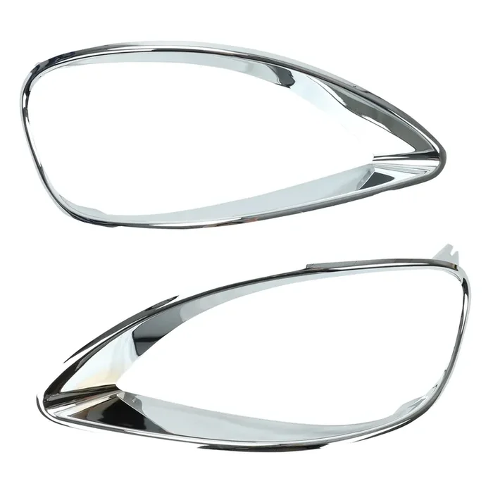 Baclaugh Chrome Headlight Bezel Trim Driver + Passenger Replacement For Freightliner Columbia 01-17