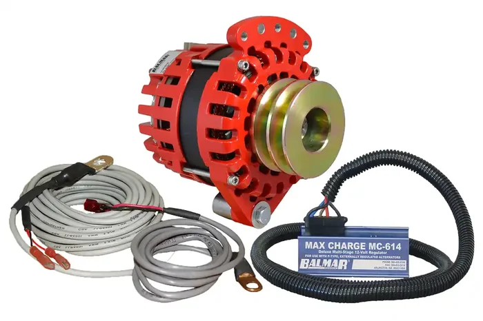 Balmar Alternator 1-2‘‘ Single Foot Dual V Pulley Regulator & Temp Sensor – 170A Kit – 12V