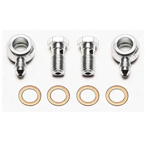 Banjo Fitting Kit, -3 Male To 7/16, Banjo Bolts & Crush Washers (2 Qty)