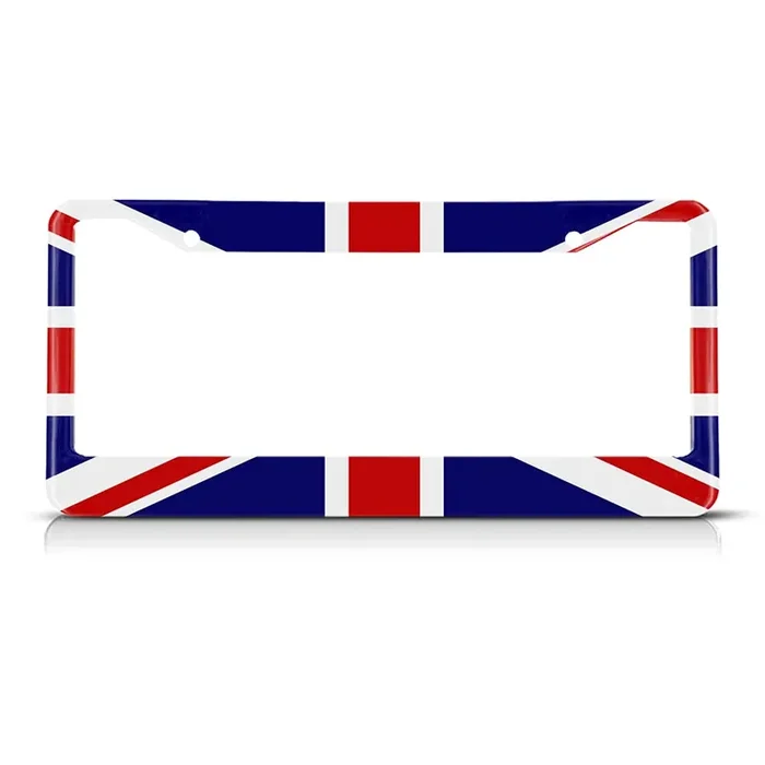 Beabes The Union Jack British Flag License Plate Frame United Kingdom Flag Novelty License Plate Frame License Plate Car Tag Hol