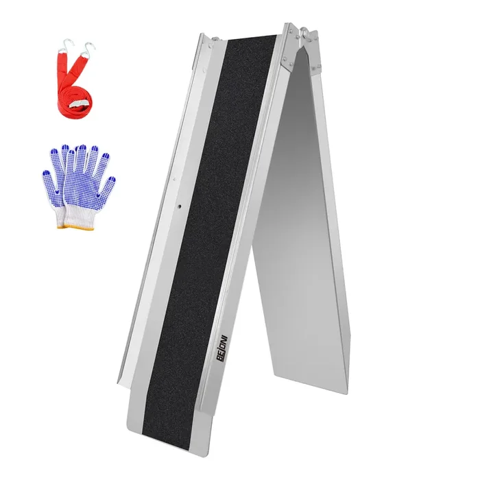 Bejoni 70.8‘ L Loading Ramps For Pickup Trucks, Portable Motorcycle Ramp With 600 Lbs Capacity, Truck Loading Ramps For Dirt Bike, Atv, Lawn Mower With Anti-Slip Surface, 1Pc
