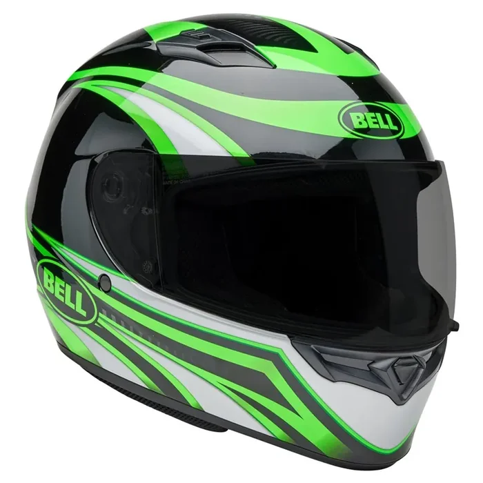 Bell Qualifier Full-Face Motorcycle Helmet (Gloss Conduit Black/Kryptonite – Medium)