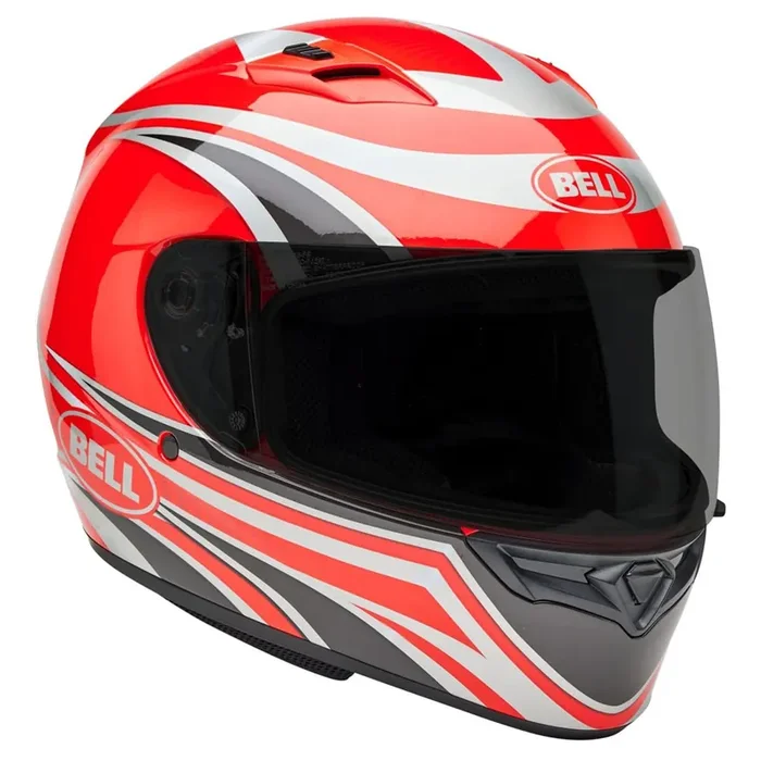 Bell Qualifier Full-Face Motorcycle Helmet (Gloss Conduit Charcoal/Candy Red – Small)