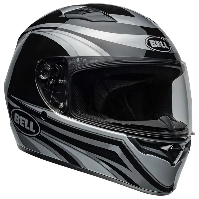 Bell Qualifier Full-Face Motorcycle Helmet (Gloss Conduit Silver/Black – Large)