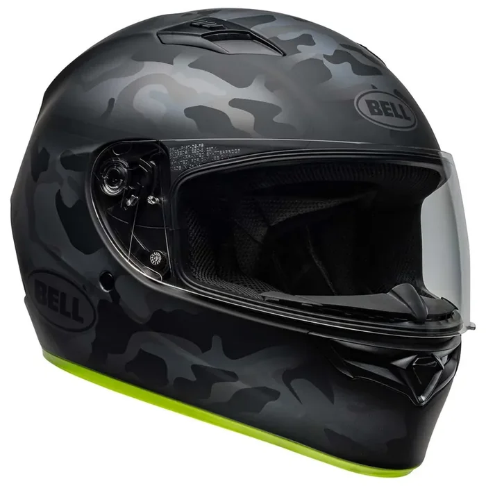Bell Qualifier Full-Face Motorcycle Helmet (Matte Stealth Hi-Vis/Camo – Large)