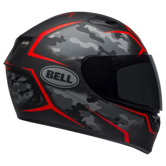 Bell Qualifier Full-Face Motorcycle Helmet (Stealth Camo Matte Black/Red – Small)