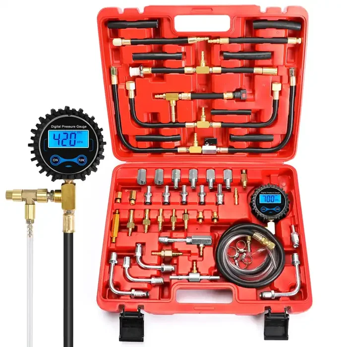 Betooll Digital Fuel Injection Pressure Tester Kit – Fuel Pressure Gauge 0-300 Psi For Petrol Engine Fuel Pressure Test Kit Auto