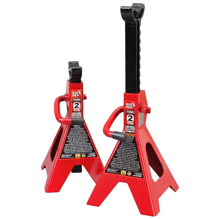 Big Red T42202 Torin Steel Jack Stands 2 Ton (4,000 Lb) Capacity, Red, 1 Pair