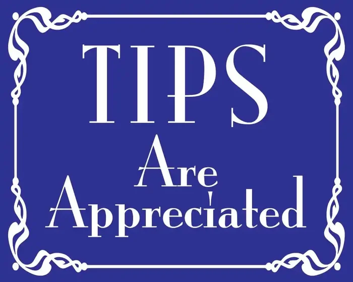 Blue Tips Are Appreciated Sticker (Business Vinyl Decals, Support Tipping Service Your Waiter, Barista For Tip Jars (3 X 4 Inch)