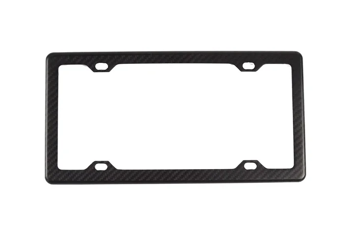Blvd-Lpf Obey Your Luxury 100% Real Carbon Fiber License Plate Frame With Slim 4 Holes & Matching Screw Caps Matte Black License Plate Cover Holder 1 Frame