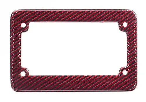 Blvd-Lpf Obey Your Luxury Real 100% Red Carbon Fiber Motorcycle License Plate Frame With Matching Screw Caps – 1 Frame