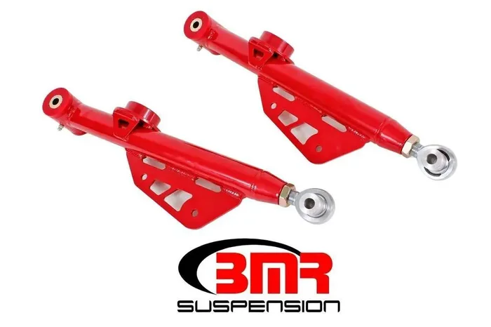 BMR 99-04 Mustang DOM Single Adjustable Lower Control Arms – Red (Poly/rod End)