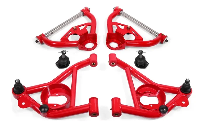 BMR AA030R Red A-Arm Kit, Upper (AA012R) and Lower (AA011R) G-Body 1978 – 1987 Buick, Chevy, Oldsmobile, Pontiac