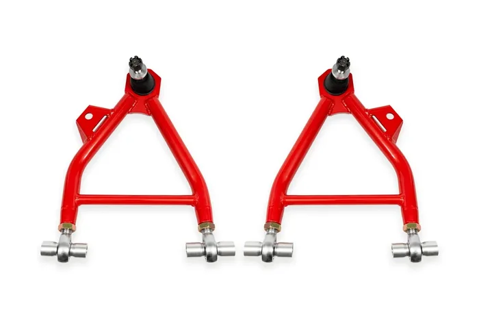 BMR AA042R Red A-Arms, Lower, Coilover, Adjust, Rod End, Std Ball Joint 1994 – 2004 SN95 Ford Mustang