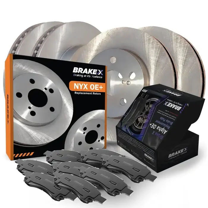 Brake X Front And Rear Brake Pads And Rotors Kit Replacement For 2008-2012 Infiniti Ex35 Nyx Oe+ Rotors And Alpha Ceramic Brake Pads
