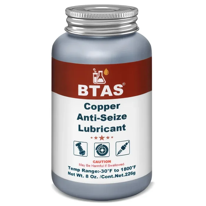 Btas Copper Anti-Seize Lubricant 8 Oz With Top Brush For Automotive Brake Calipers Hubs Spark Plug Threads Bolts And Nuts,Resist