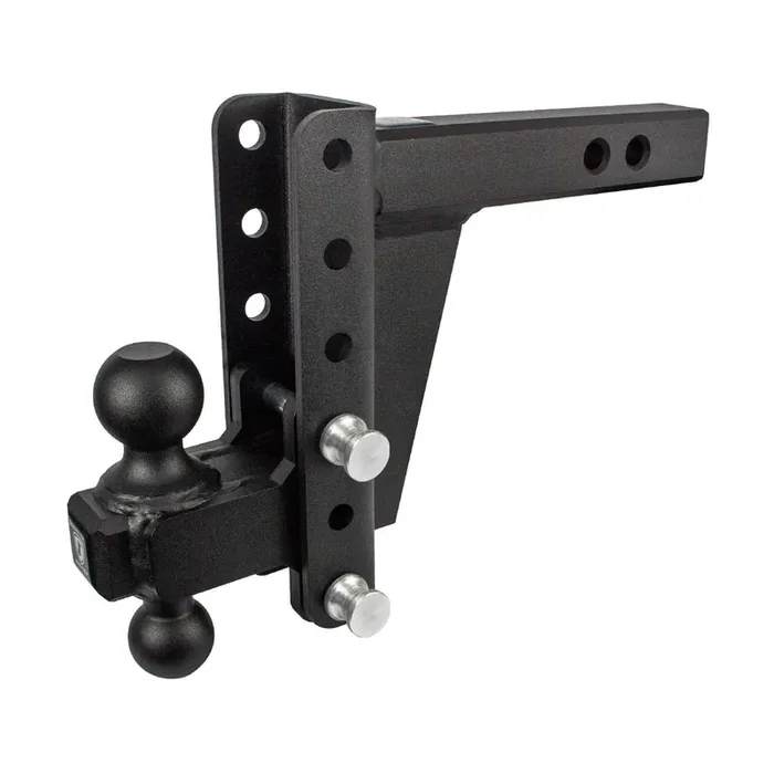 Bulletproof Hitches 2.0‘‘ Adjustable Extreme Duty (30,000Lb Rating) 6‘‘ Drop/Rise Trailer Hitch With 2‘‘ And 2 5/16‘‘ Dual Ball