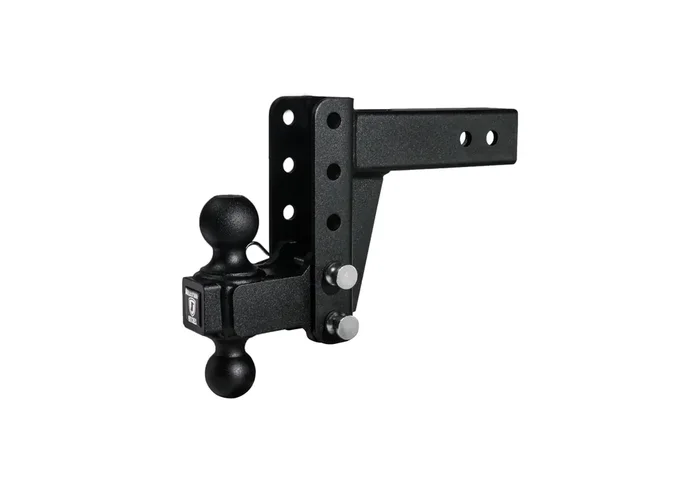 Bulletproof Hitches 2.5‘‘ Adjustable Medium Duty (14,000Lb Rating) 4‘‘ Drop/Rise Trailer Hitch With 2‘‘ And 2 5/16‘‘ Dual Ball (