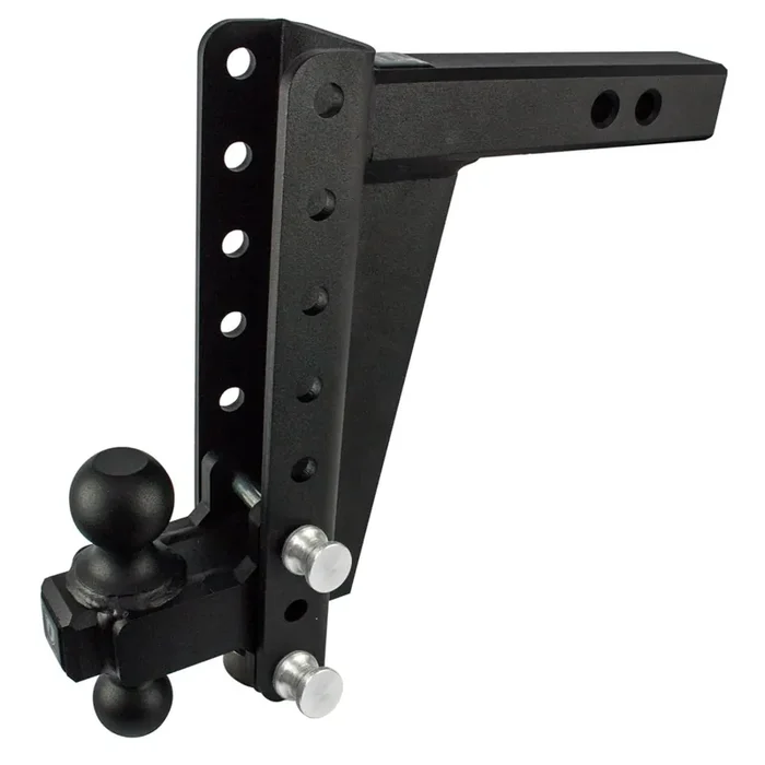 Bulletproof Hitches – 2.0‘ Adjustable Heavy Duty Trailer Hitch (22,000 Lb. Rating) – 10‘ Drop/Rise Trailer Hitch With 2‘ & 2-5/16‘ Dual Ball – Powder Coat, Solid Steel, Corrosion-Resistant