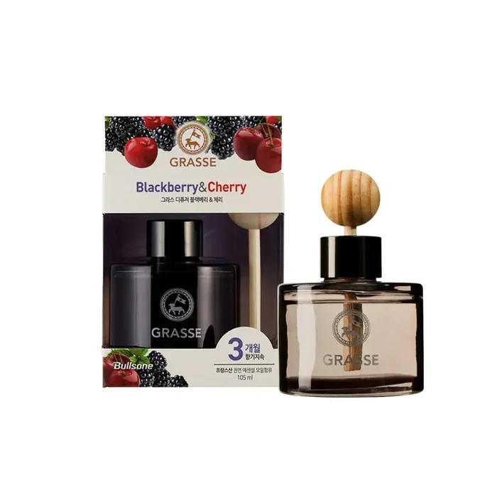 Bullsone Grasse Diffuser, Natural Car Air Fresheners, Luxury Car Perfume – Black Berry & Cherry Scent