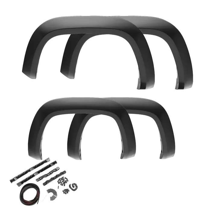 Bushwacker Extend-A-Fender Extended Front & Rear Fender Flares 4-Piece Set, Black, Smooth Finish 50918-02 Fits 2010-2018 D