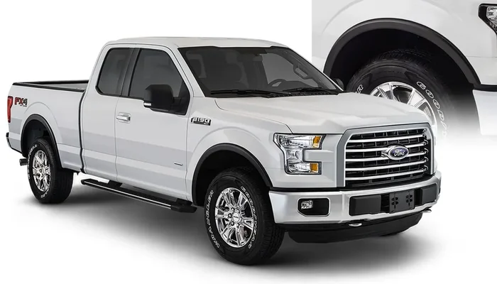 Bushwacker Oe Style Factory Front & Rear Fender Flares 4-Piece Set, Black, Smooth Finish 20937-02 Fits 2015-2017 Ford F-15