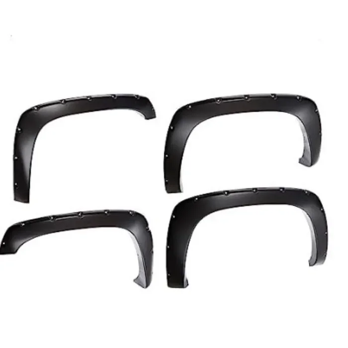 Bushwacker Pocket/Rivet Style Front & Rear Fender Flares 4-Piece Set, Black, Smooth Finish 40932-02 Fits 2007-2013 Chevrolet Avalanche W/ 5.3‘ Bed