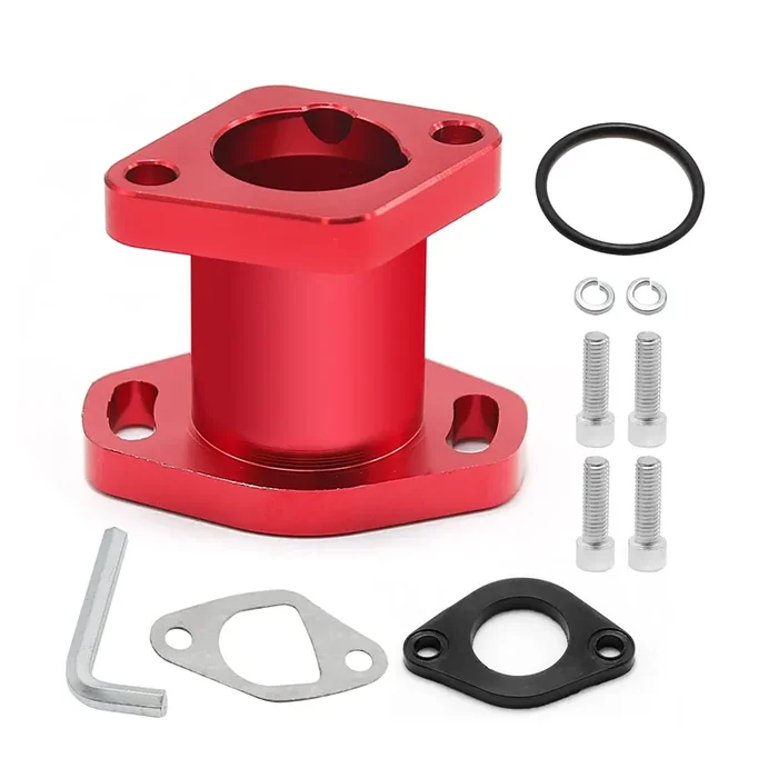 Cadufuelly Racing Intake Pipe Inlet Manifold Vm22 Replacement For Predator 212Cc Coleman For Honda Ct200U Gx160 Gx200 6.5Hp Ohv Chinese 196Cc Clone Engines Mini Bike Go Kart, Red