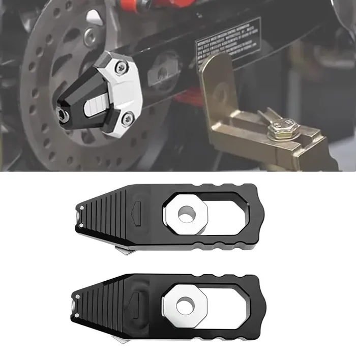 Canitu Black Chain Axle Adjuster Kit, Cnc Billet Aluminum Motorcycle Chain Adjusting Tool Rear Axle Swingarm Spool Chain Adjuster Tensioner Mods For Honda Grom‘S 2014-2021