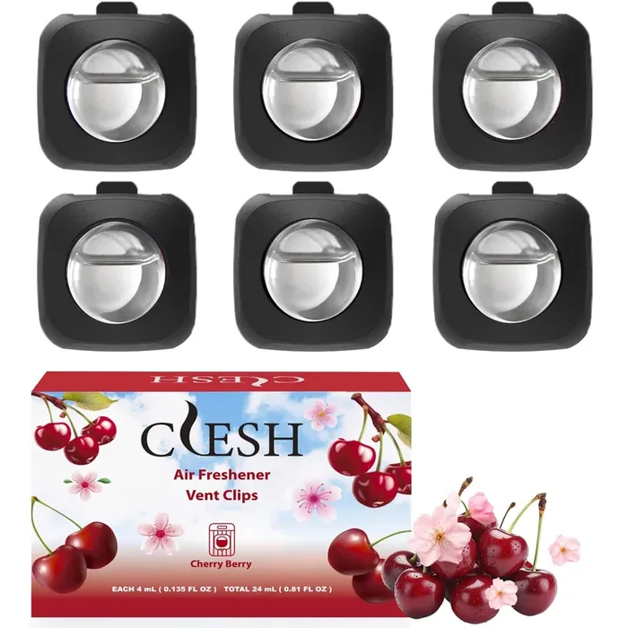 Car Air Fresheners, 6 Pack, Cherry, Car Fresheners Vent Clips, Long Lasting Air Freshener For Car, Car Refresher For Men Women