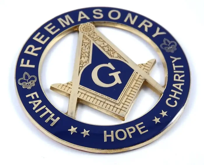 Car Chrome Decals Freemason, Faith Hope And Charity 3‘ Metal Emblem 3D Masonic Decal Mas4