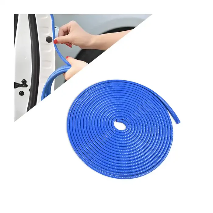 Car Door Edge Guards, 16Ft Universal Rubber Seal Protector U Shape Edge Trim Car Door Edge Protection For Most Car, Aluminum Boat Edge Guards (Blue/16Ft)