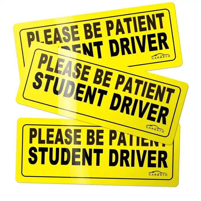 Carbato Student Driver Magnet Safety Sign – Car Vehicle Reflective Sticker Bumper For New Drivers – Set Of 3