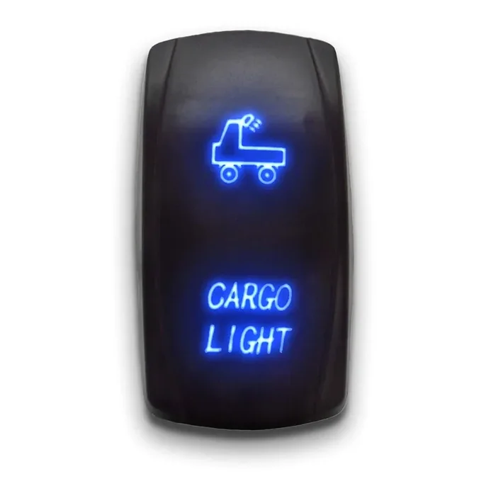 Cargo Lights – Blue – Stark 5-Pin Laser Etched Led Rocker Switch Dual Light – 20A 12V On/Off