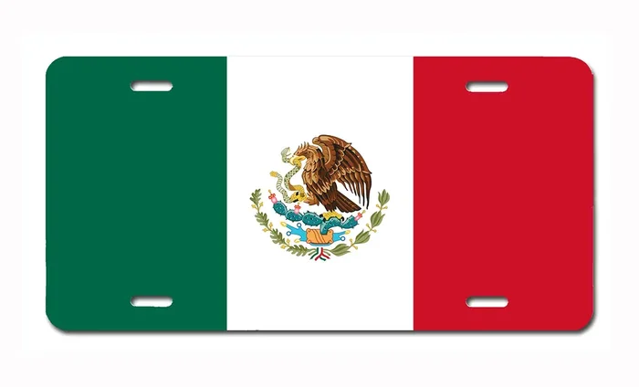 Carpe Diem Designs Mexico National Flag License Plate, Automobile Size 6X12, Vanity/Novelty Plate For Cars Front Bumper, Wagon,