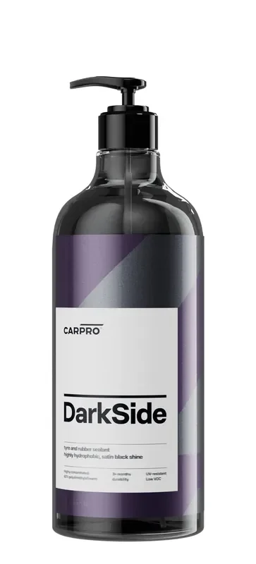Carpro Darkside – Tire & Rubber Sealant, Hydrophobic & Self-Cleaning, Satin Black Shine, Uv Protection, Revives Dull Faded Rubber, Ready To Use – Liter (34Oz)