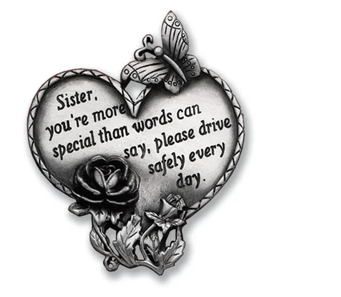 Cathedral Art (Abbey & Ca Gift) Cathedral Art Heart Visor Clip, Sister
