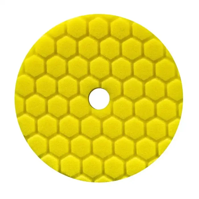 Chemical Guys Bufx111Hex5 Hex-Logic Quantum Heavy Cutting Pad, Yellow (5 Inch Backing Plate)