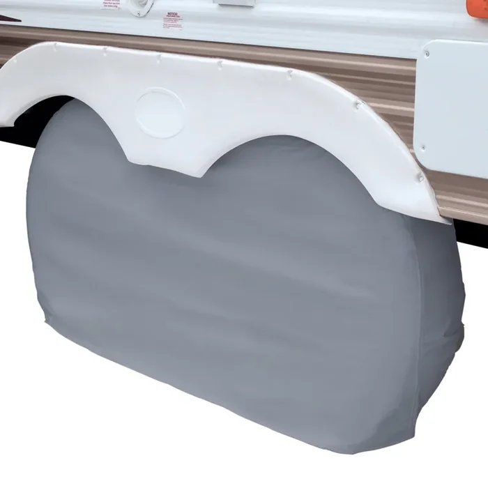 Classic Accessories Over Drive Rv Dual Axle Wheel Cover, Wheels 30‘-33‘Dia, White
