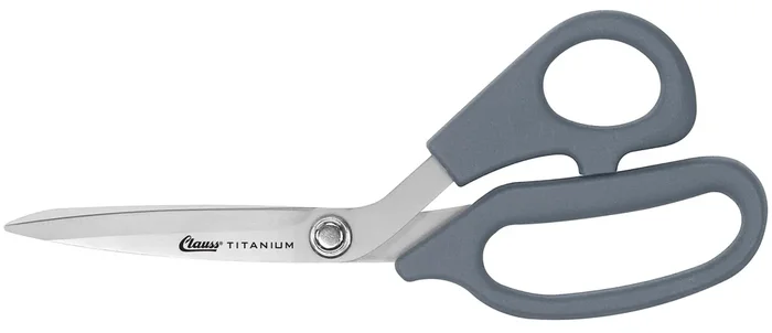 Clauss 18081 8-Inch Bent Titanium Bonded Adjustable Tension Shears With Extra Large Ultraflex Handles, Grey