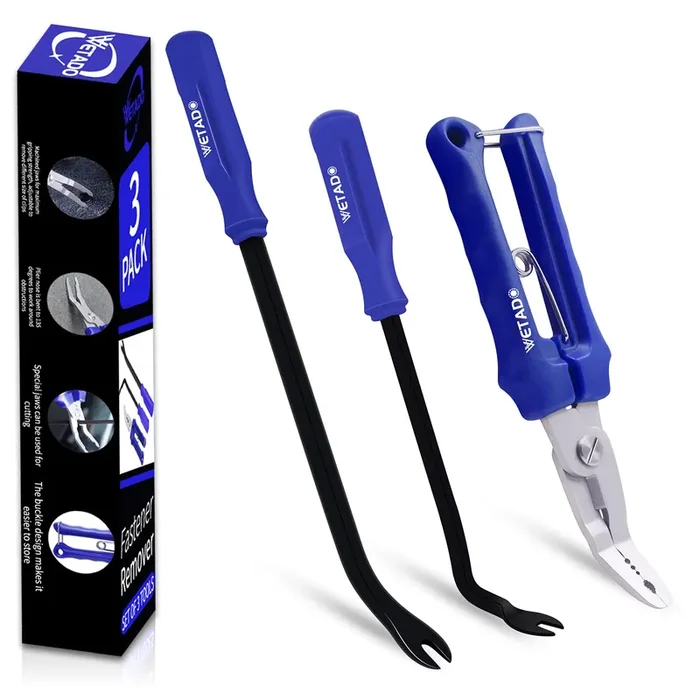 Clip Remover Tool, Wetado 3 Pcs Clip Pliers Set & Fastener Removal Tool, Auto Trim Removal Tool Kit Auto Upholstery Combo Repair