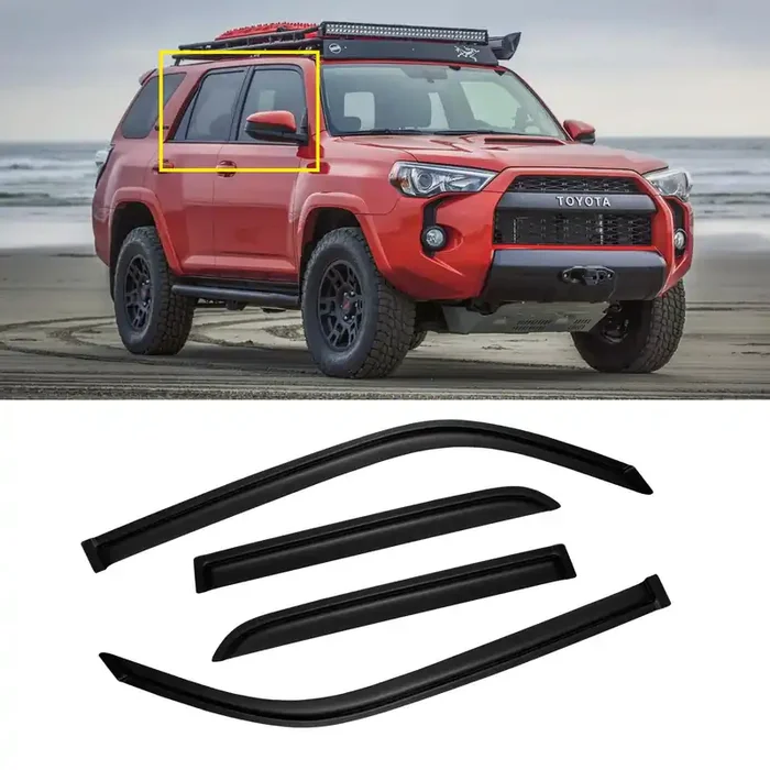 Cmvt Auto Window Visor For 2010-2024 Toyota 4Runner, Out-Channel Rain Guards Shields Vent Shade Deflector Wind Dark Smoke Ventsh