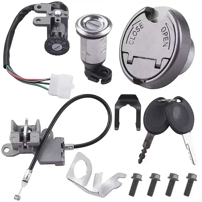 Cncmotok Ignition Switch Key Gas Tank Cap Saddle Lock Set Fit For Gy6 50Cc Scooter Moped Taotao Peace Roketa Jonway Nst Tank