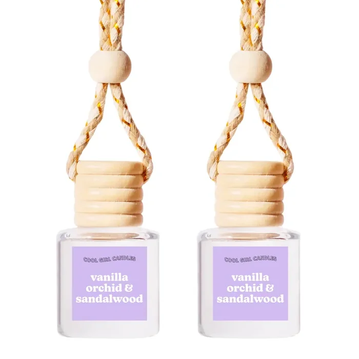 Coolgirlcandles Vanilla Orchid Sandalwood Car Hanging Fragrance Oil Diffuser Car Air Freshener Diffuser For Essential Oils, Scen
