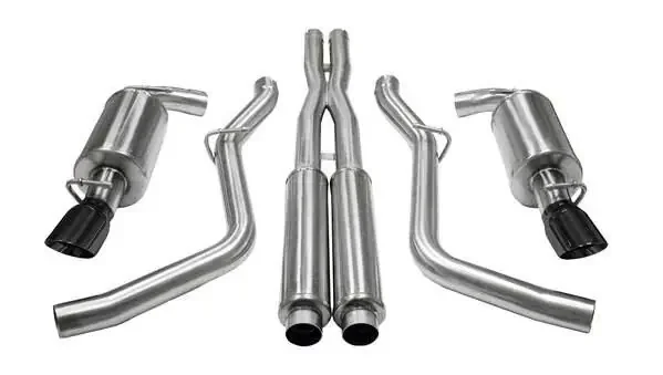 Corsa 14178BLK 2.75″ Dual Rear Exit Sport Catback Exhaust System with 4″ Black Tips (2005-2010 Charger 6.1L SRT-8)