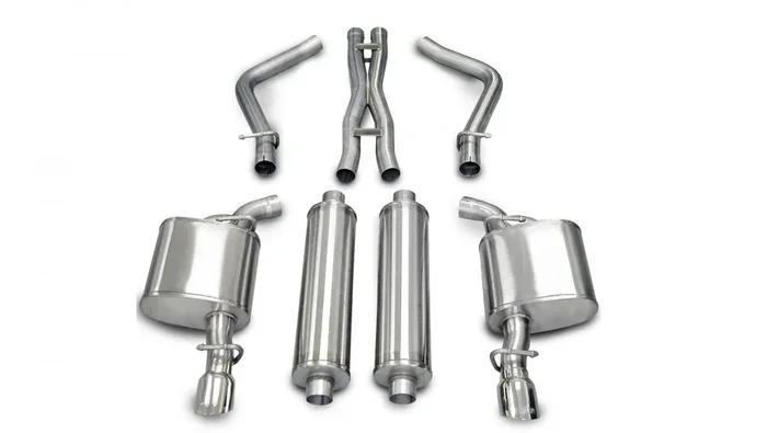 Corsa 14439 2.5″ Dual Rear Exit Xtreme Catback Exhaust System with 3.5″ Polished Tips (2005-2010 Charger 5.7L R/T)