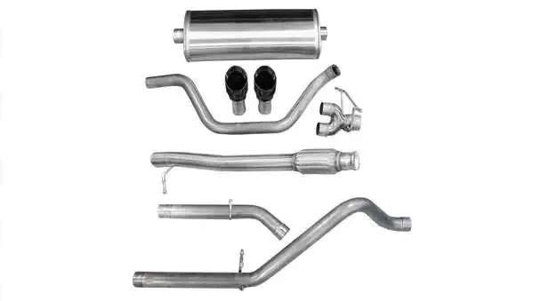 Corsa 14906BLK 3″ Dual Rear Exit Sport Catback Exhaust with 4.0″ Black Tips (2009 Silverado / Sierra 143.5″ Wheelbase)