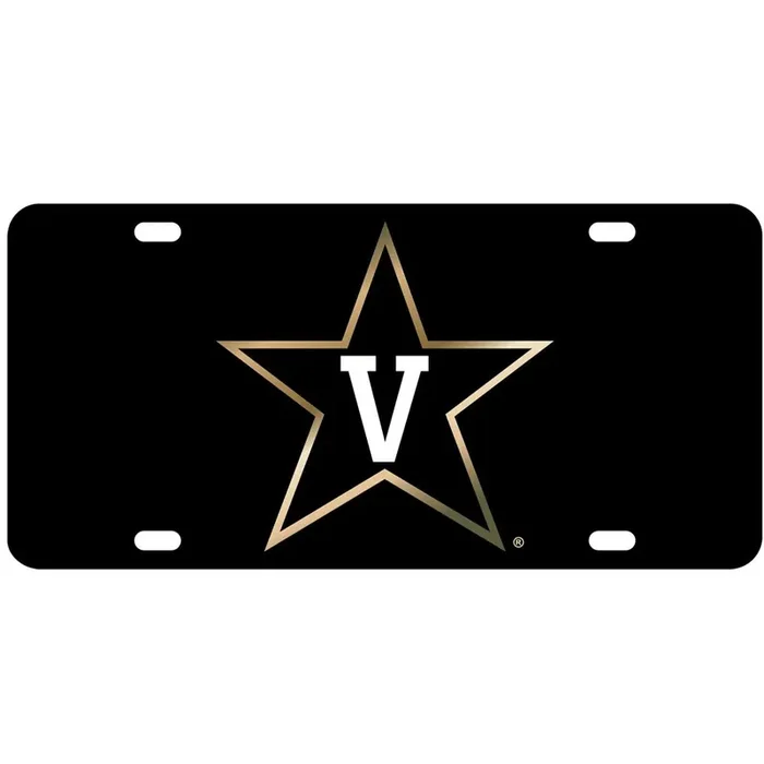 Craftique Vanderbilt Commodores Black Laser Cut License Plate – Star Logo, Durable Metal Design for Fans and Collectors