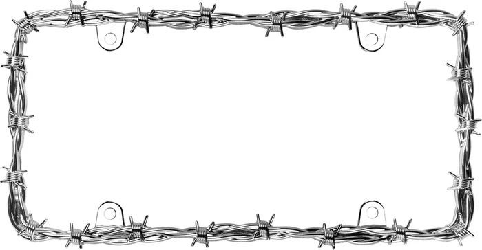 Cruiser Accessories 22230 Barbed Wire Ii License Plate Frame, Chrome, 1 Frame